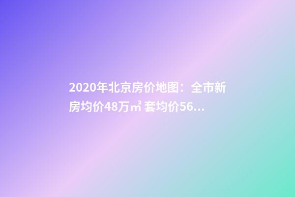 2020年北京房价地图：全市新房均价4.8万/㎡ 套均价560万！